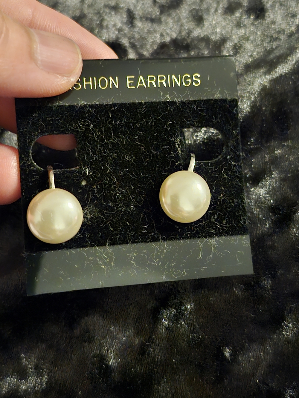 Vintage Marvella Faux Pearl Clip-On Dangle Earrings Signed